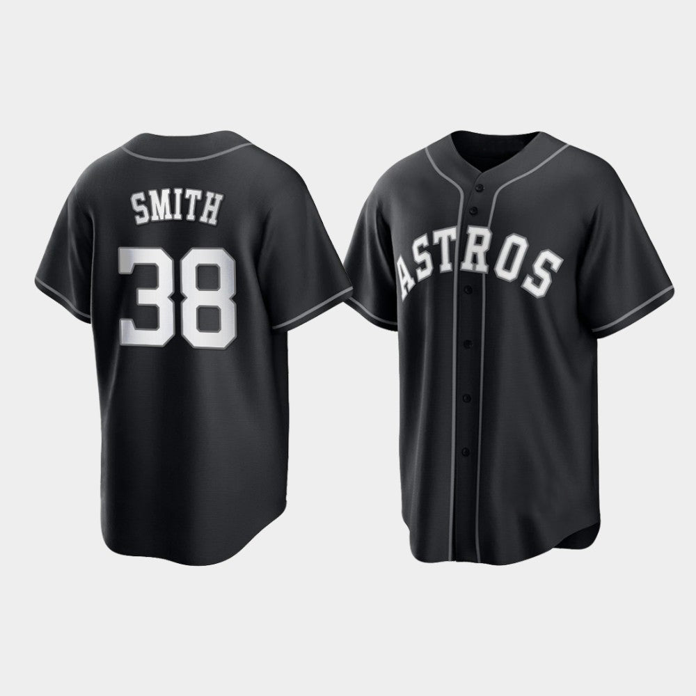 Baseball Houston Astros Joe Smith 2021 All Black Fashion Jersey baseball jersey product view 1