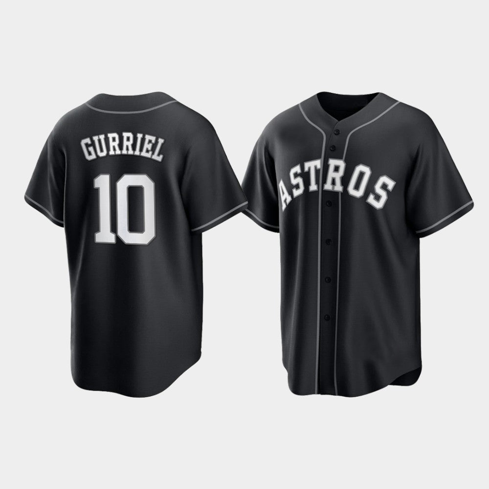 Baseball Houston Astros Yuli Gurriel 2021 All Black Fashion Jersey baseball jersey product view 1