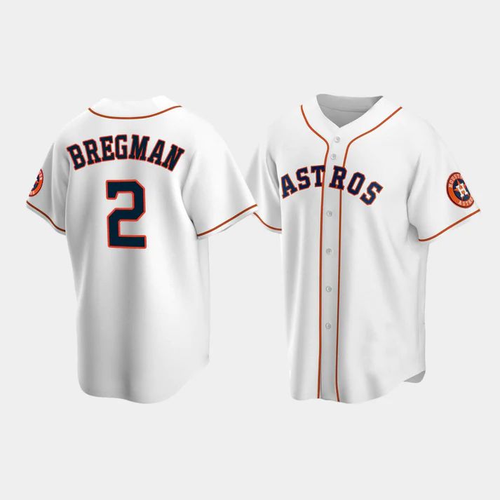Baseball Houston Astros #2 Alex Bregman White Stitched Jersey baseball jersey product view 1