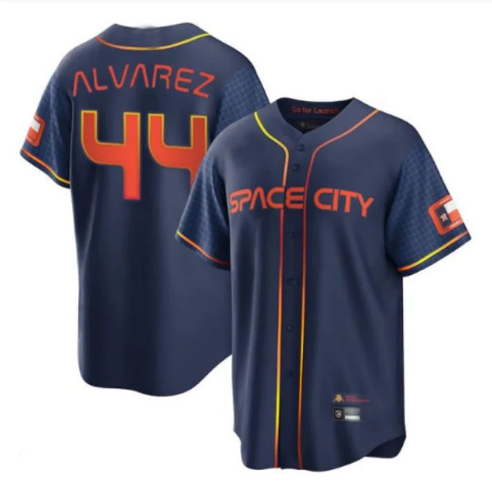 Baseball Jerseys New Houston Astros #44 Yordan Alvarez Navy Stitched 2022 Space City Connect Jerseys baseball jersey product view 1