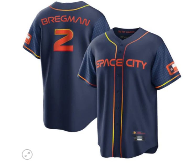 Baseball Jerseys New Houston Astros #2 Alex Bregman Navy Stitched 2022 Space City Connect Jersey baseball jersey product view 1