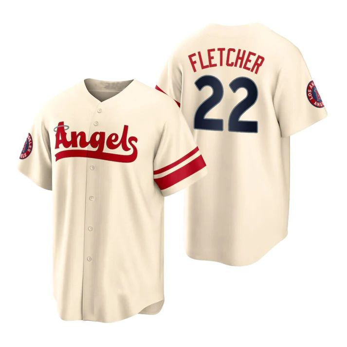 Los Angeles Angels #22 David Fletcher Cream Stitched 2022 City Connect Jersey Men Youth Women Baseball Jerseys baseball jersey product view 1