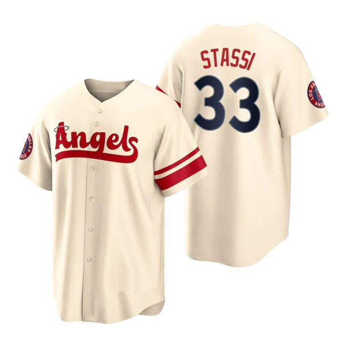 Los Angeles Angels #33 Max Stassi Cream Stitched 2022 City Connect Jersey Men Youth Women Baseball Jerseys baseball jersey product view 1