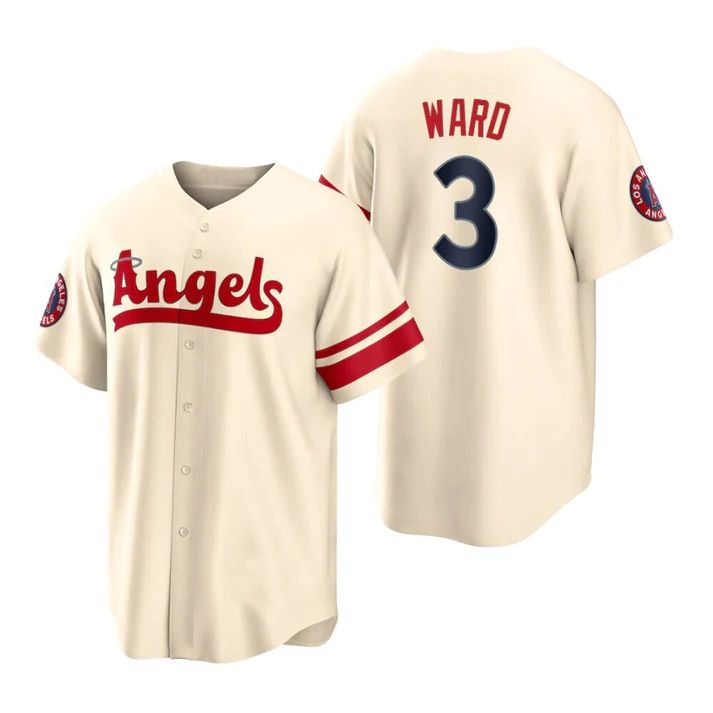 Los Angeles Angels #3 Taylor Ward Cream Stitched 2022 City Connect Jersey Men Youth Women Baseball Jerseys baseball jersey product view 1