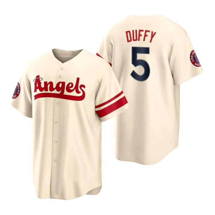 Los Angeles Angels #5 Matt Duffy Cream Stitched 2022 City Connect Jersey Men Youth Women Baseball Jerseys baseball jersey product view 1