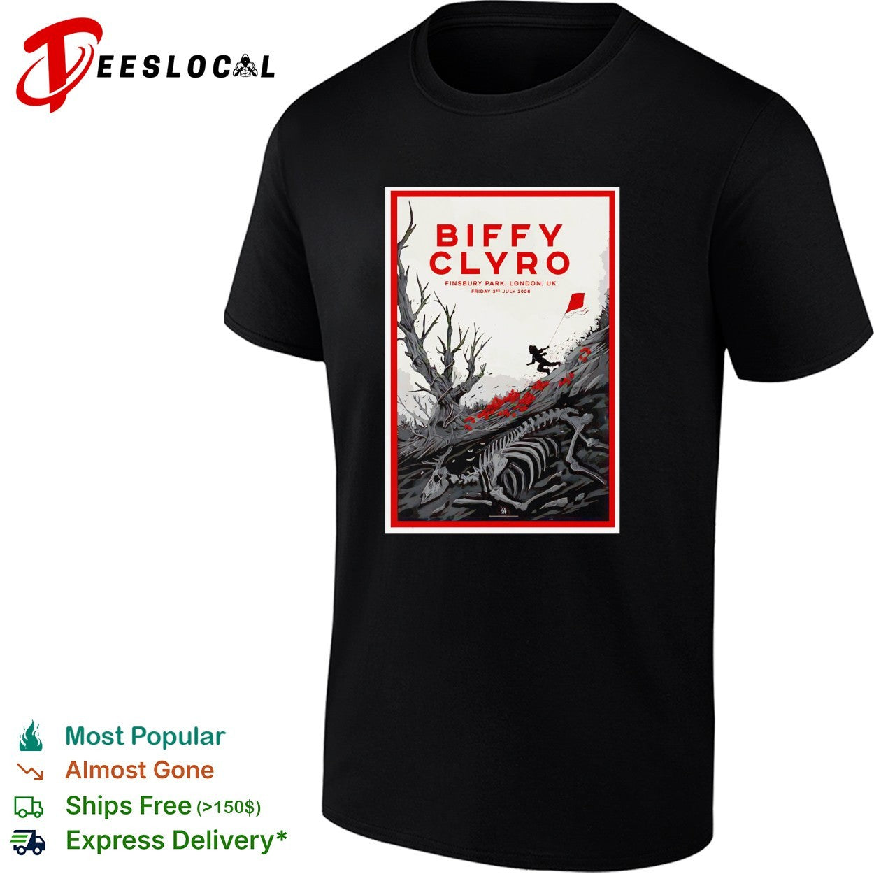 Biffy Clyro Finsbury Park London UK July 3rd 2026 - Adult & Kids T-Shirts, Sweatshirts & Hoodies apparel design preview 1