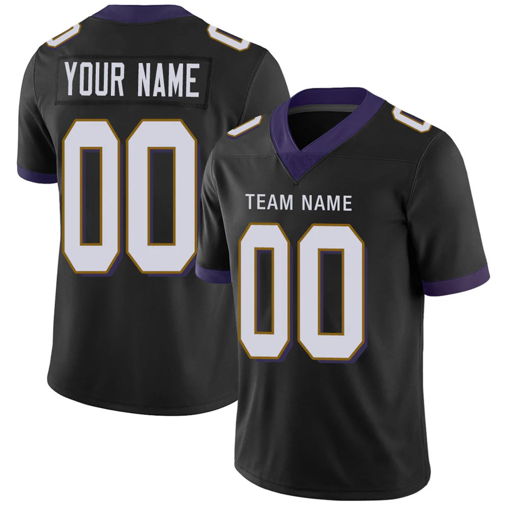 Custom B.Ravens Black Personalized Design Game Football Jerseys football jersey product view 1