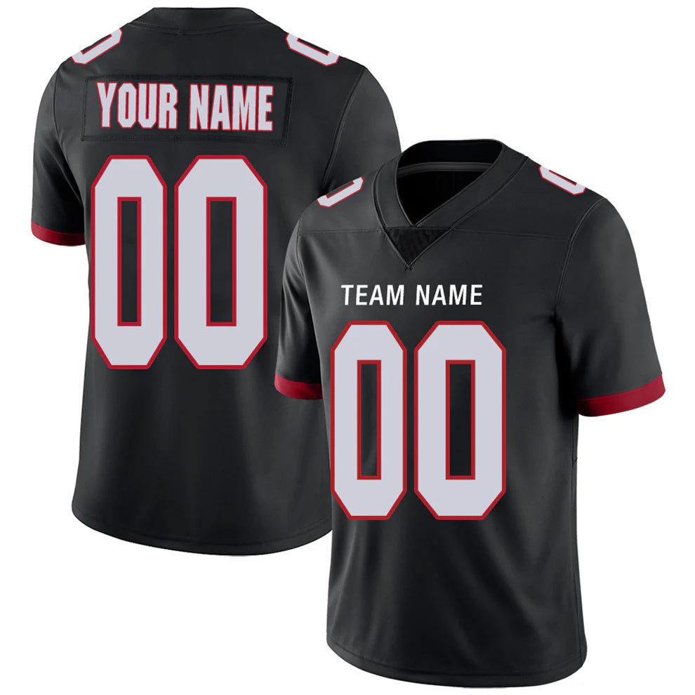 Custom A.Falcons Black Personalized Design Your Own Name and Number for Men Women Youth Jerseys football jersey product view 1