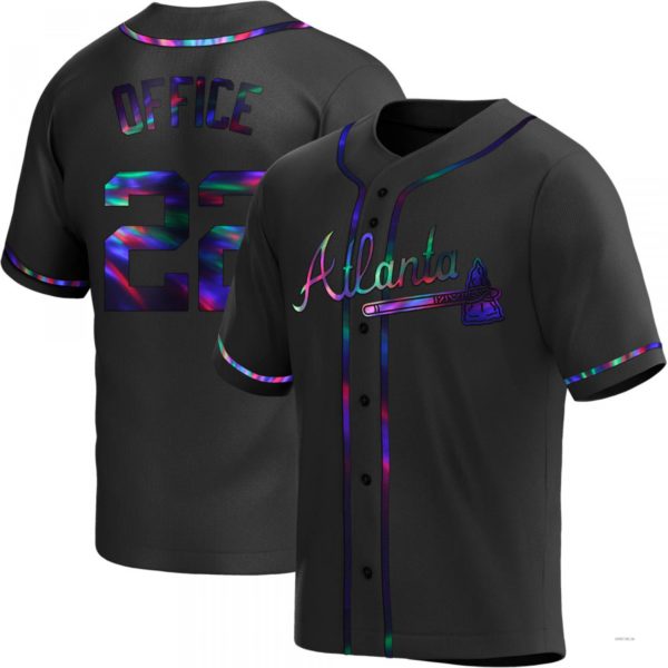Atlanta Braves #22 Rowland Office Black Holographic Alternate Jersey Stitches Baseball Jerseys baseball jersey product view 1