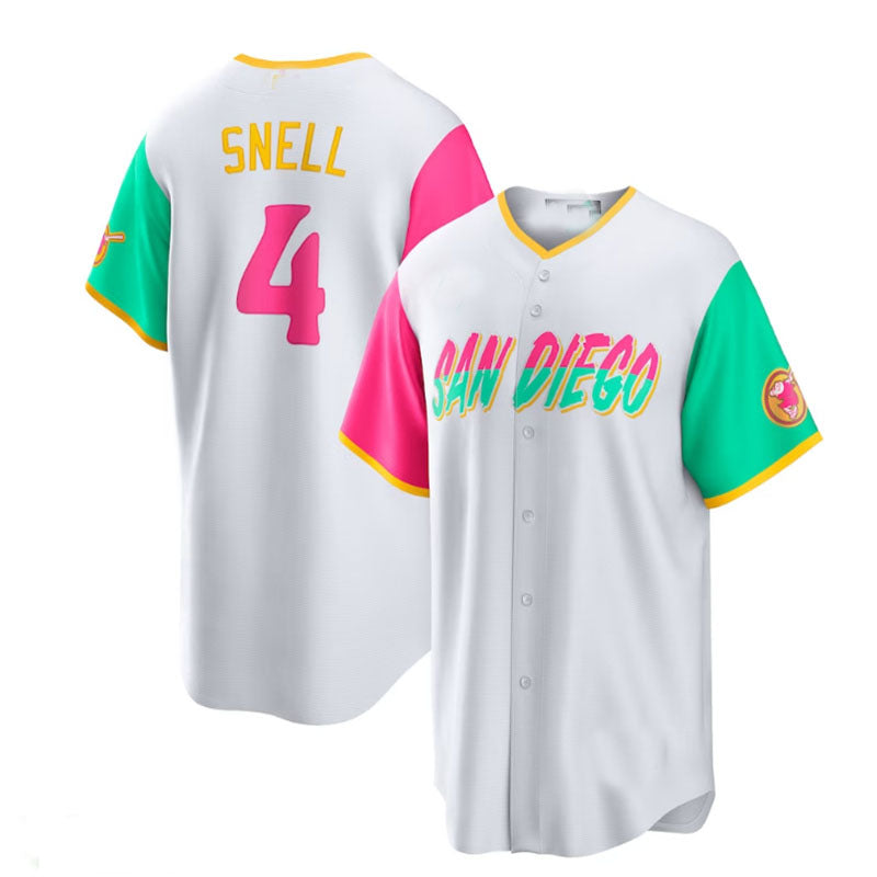 San Diego Padres #4 Blake Snell City Connect Replica Player Jersey - White Baseball Jerseys baseball jersey product view 1