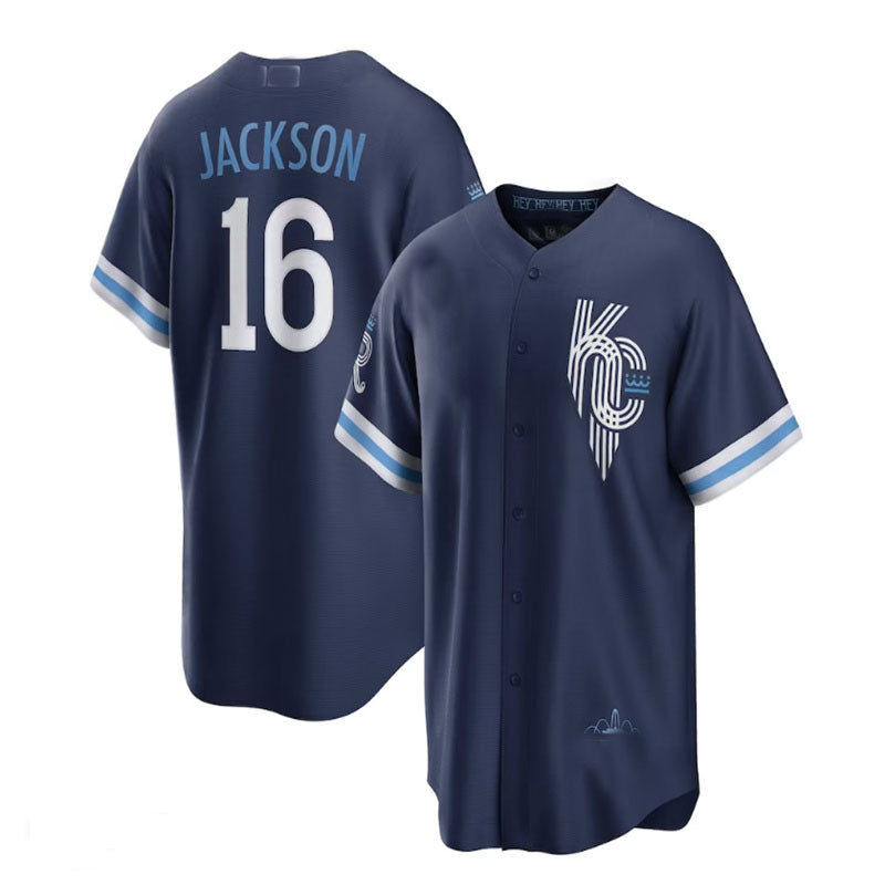 Kansas City Royals #16 Bo Jackson City Connect Replica Player Jersey - Navy Baseball Jerseys baseball jersey product view 1