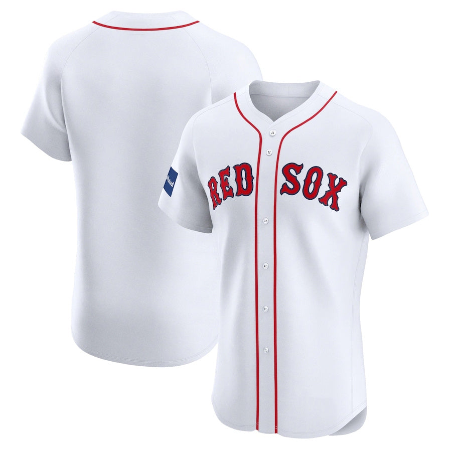 Boston Red Sox Home Elite Patch Jersey - White Stitched Baseball Jersey baseball jersey product view 1