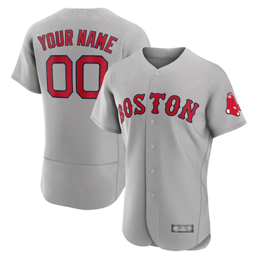 Custom Boston Red Sox Gray Road Authentic Custom Jersey Baseball Jerseys baseball jersey product view 1