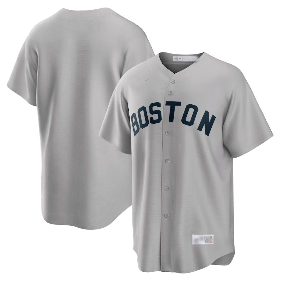 Boston Red Sox Gray Road Cooperstown Collection Team Jersey Baseball Jerseys baseball jersey product view 1