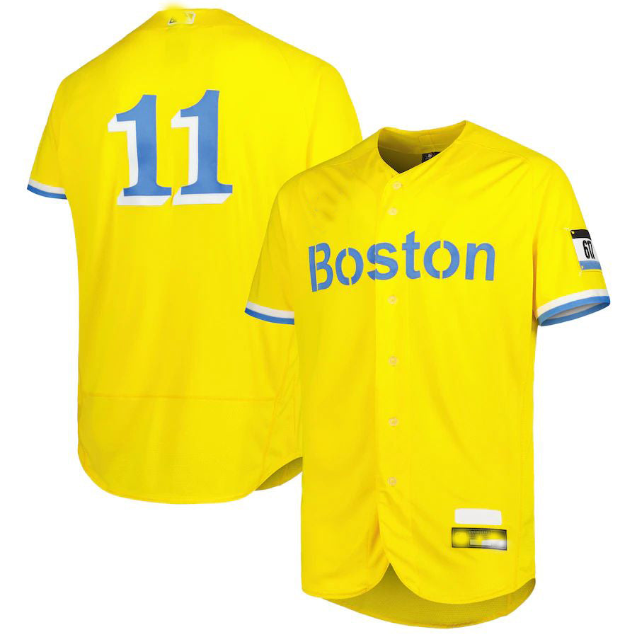 Boston Red Sox #11 Rafael Devers Gold City Connect Authentic Player Jersey Baseball Jerseys baseball jersey product view 1