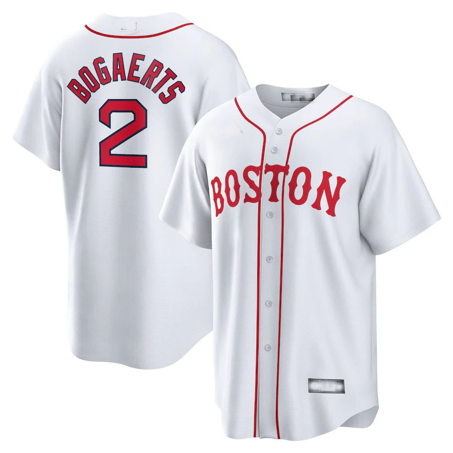 Boston Red Sox #2 Xander Bogaerts White 2021 Patriots' Day Official Replica Player Jersey Baseball Jerseys baseball jersey product view 1