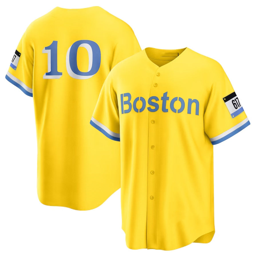 Boston Red Sox #10 Trevor Story City Connect Replica Player Jersey - Gold Stitched Baseball Jersey baseball jersey product view 1