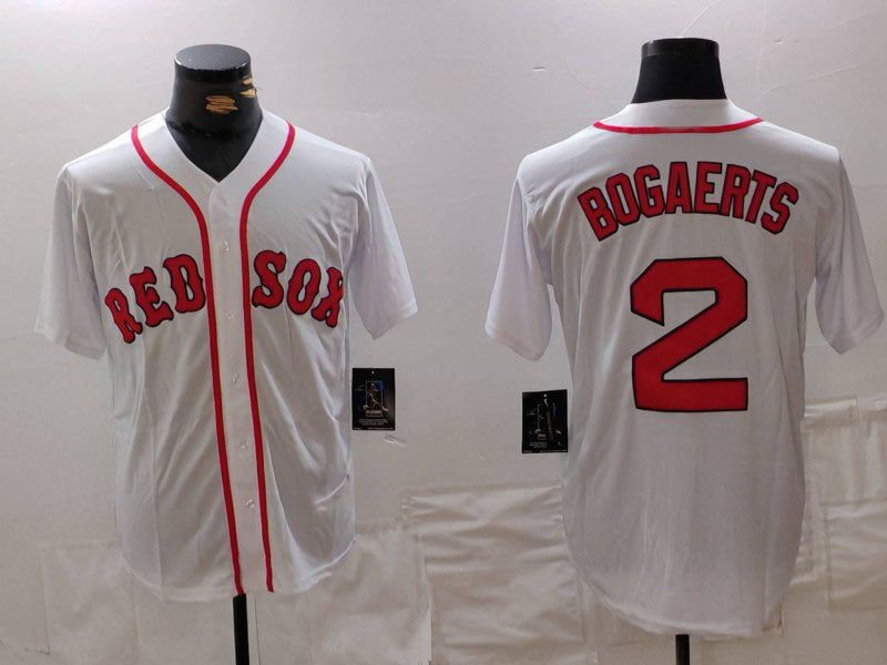 Boston Red Sox #2 Xander Bogaerts White Cool Base Stitched Baseball Jersey baseball jersey product view 1