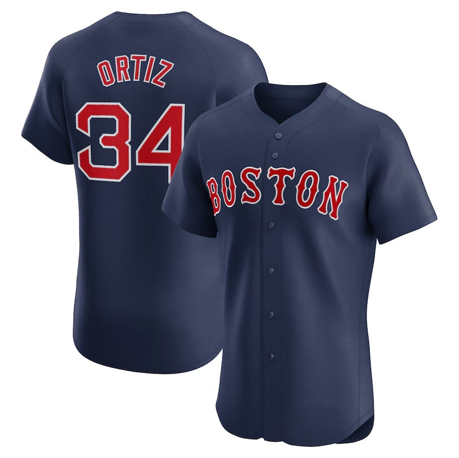 Boston Red Sox #34 David Ortiz Alternate Elite Player Jersey - Navy Stitched Baseball Jersey baseball jersey product view 1
