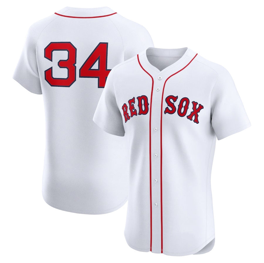 Boston Red Sox #34 David Ortiz Home Elite Jersey - White Stitched Baseball Jersey baseball jersey product view 1