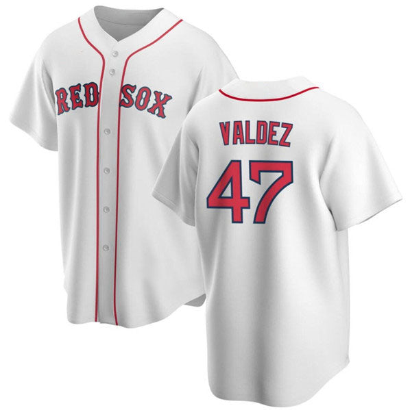 Boston Red Sox #47 Enmanuel Valdez White Cool Base Stitched Baseball Jersey baseball jersey product view 1