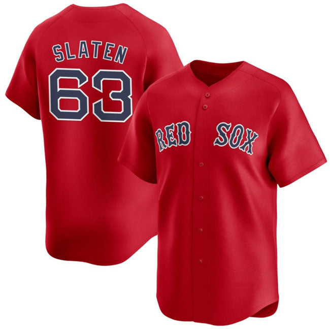 Boston Red Sox #63 Justin Slaten Red 2025 Alternate Limited Stitched Baseball Jersey baseball jersey product view 1