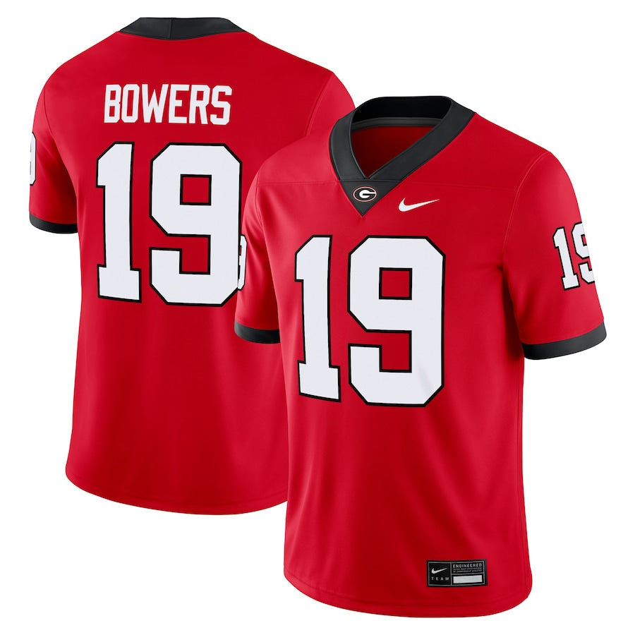 Brock Bowers Georgia Bulldogs Home Jersey - Red sports jersey product view 1