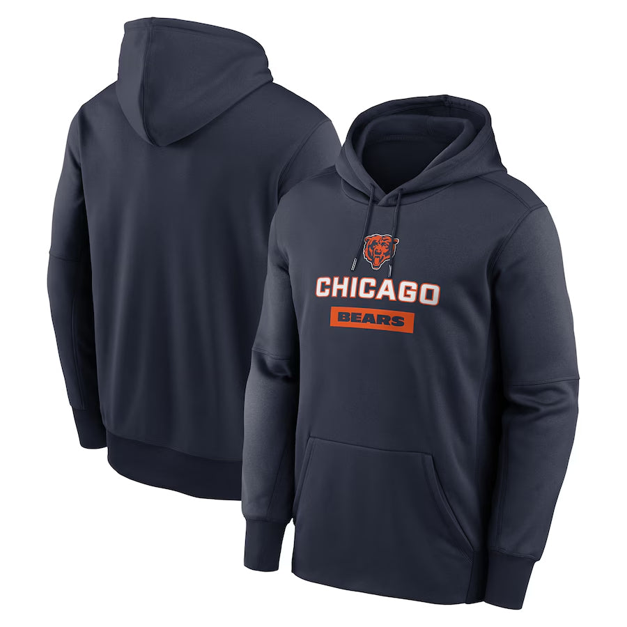 C.Bears Navy Toss Sweep Performance Pullover Hoodie Game Football Jerseys football jersey product view 1