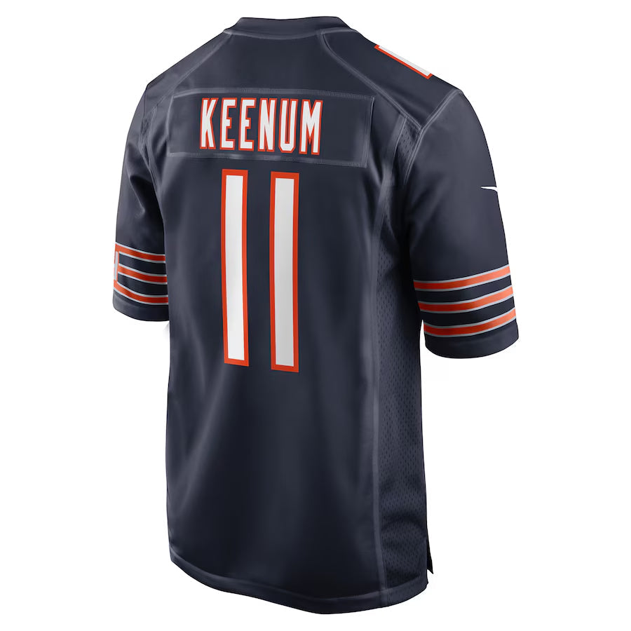 C.Bears #11 Case Keenum Player Navy Home Game Football Jerseys football jersey product view 1
