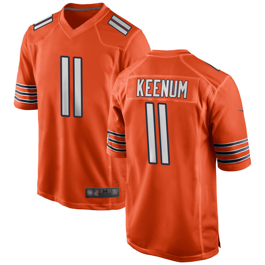 C.Bears #11 Case Keenum Player Orange Home Game Football Jerseys football jersey product view 1