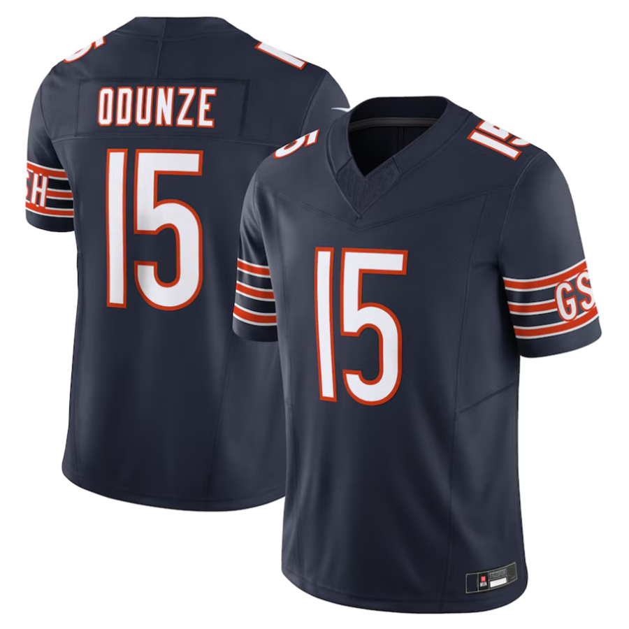 C.Bears #15 Rome Odunze Player Navy Vapor F.U.S.E. Limited Football Jerseys football jersey product view 1
