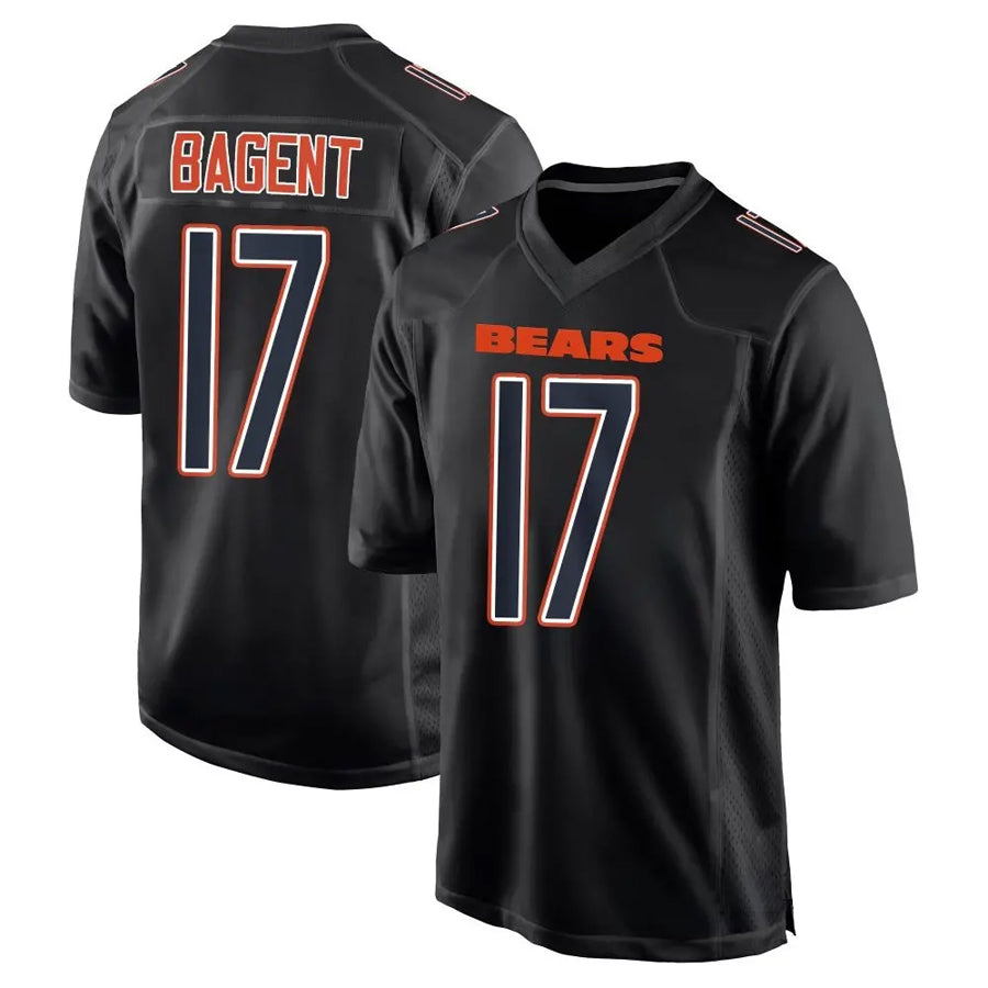 C.Bears #17 Tyson Bagent Player Black Carbon Fashion Game Football Jerseys football jersey product view 1