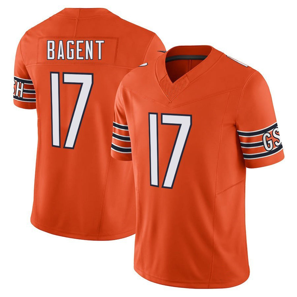 C.Bears #17 Tyson Bagent Player Orange Vapor F.U.S.E. Limited Football Jerseys football jersey product view 1
