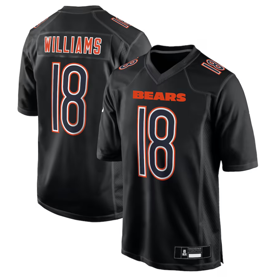 C.Bears #18 Caleb Williams Player Carbon Black Fashion Jersey Game Football Jerseys football jersey product view 1