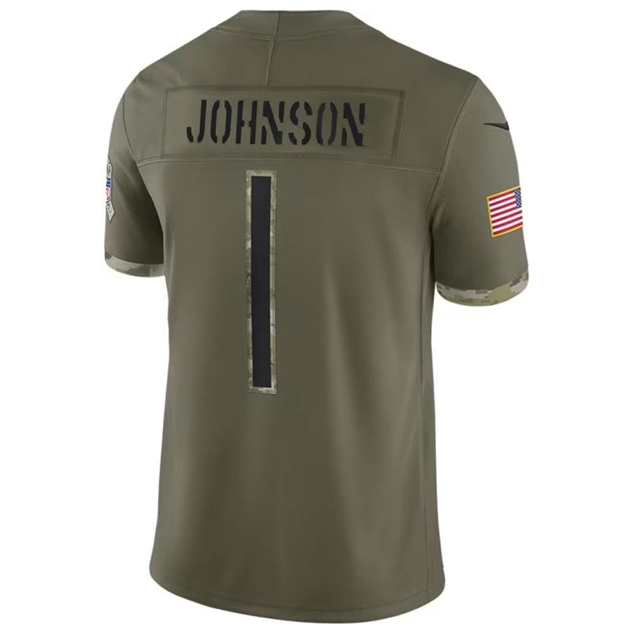 C.Bears #1 Jaylon Johnson Player Salute To Service Olive Football Jerseys football jersey product view 1