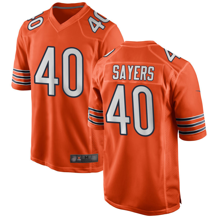 C.Bears #40 Gale Sayers Player Orange Home Game Football Jerseys football jersey product view 1