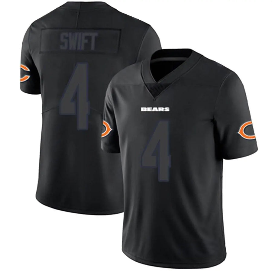 C.Bears #4 D'Andre Swift Player Limited Black Impact Football Jerseys football jersey product view 1