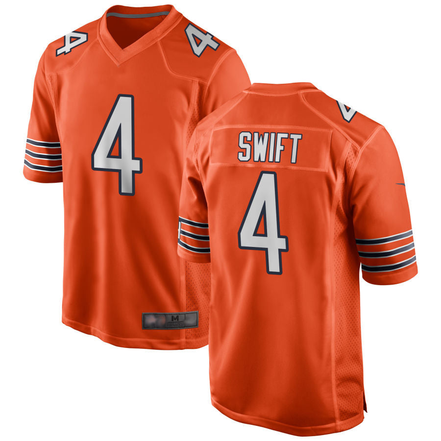 C.Bears #4 D'Andre Swift Player Orange Home Game Football Jerseys football jersey product view 1