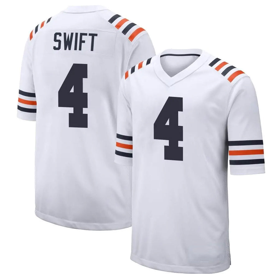 C.Bears #4 D'Andre Swift Player White Alternate Classic Game Football Jerseys football jersey product view 1