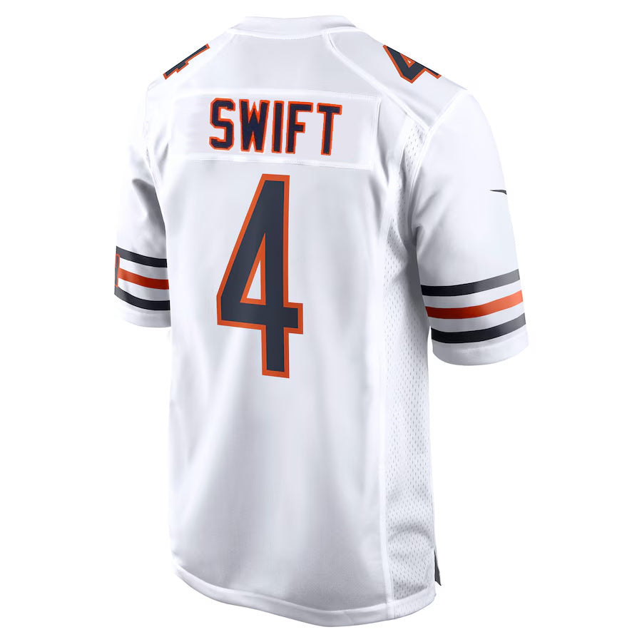 C.Bears #4 D'Andre Swift Player White Home Game Football Jerseys football jersey product view 1