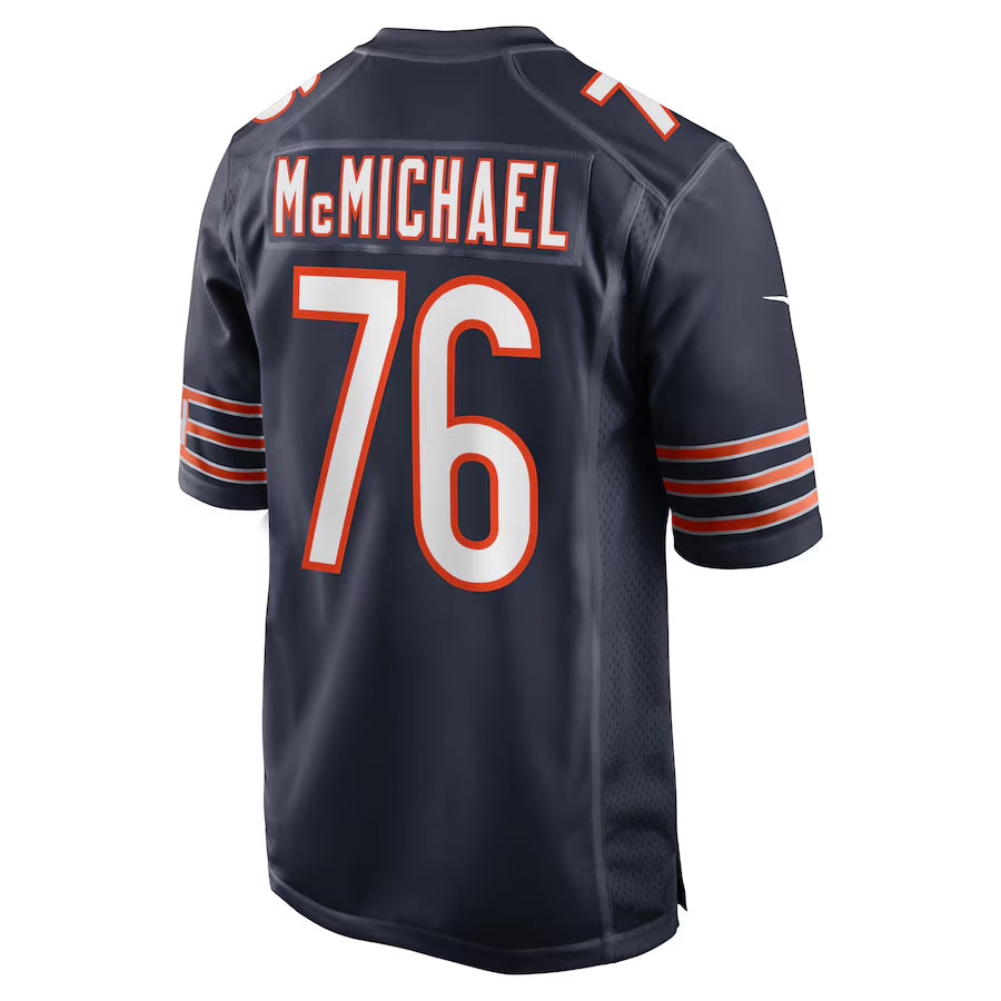 C.Bears #76 Steve McMichael Player Navy Home Game Football Jerseys football jersey product view 1