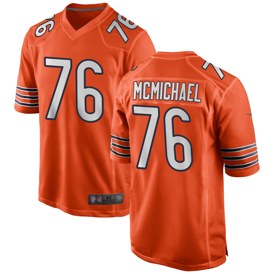 C.Bears #76 Steve McMichael Player Orange Home Game Football Jerseys football jersey product view 1