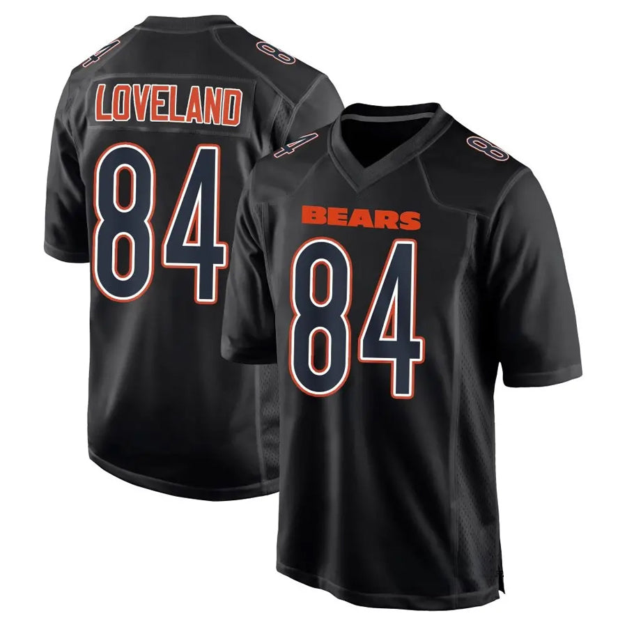 C.Bears #84 Colston Loveland Player Carbon Black Fashion Game Football Jerseys football jersey product view 1