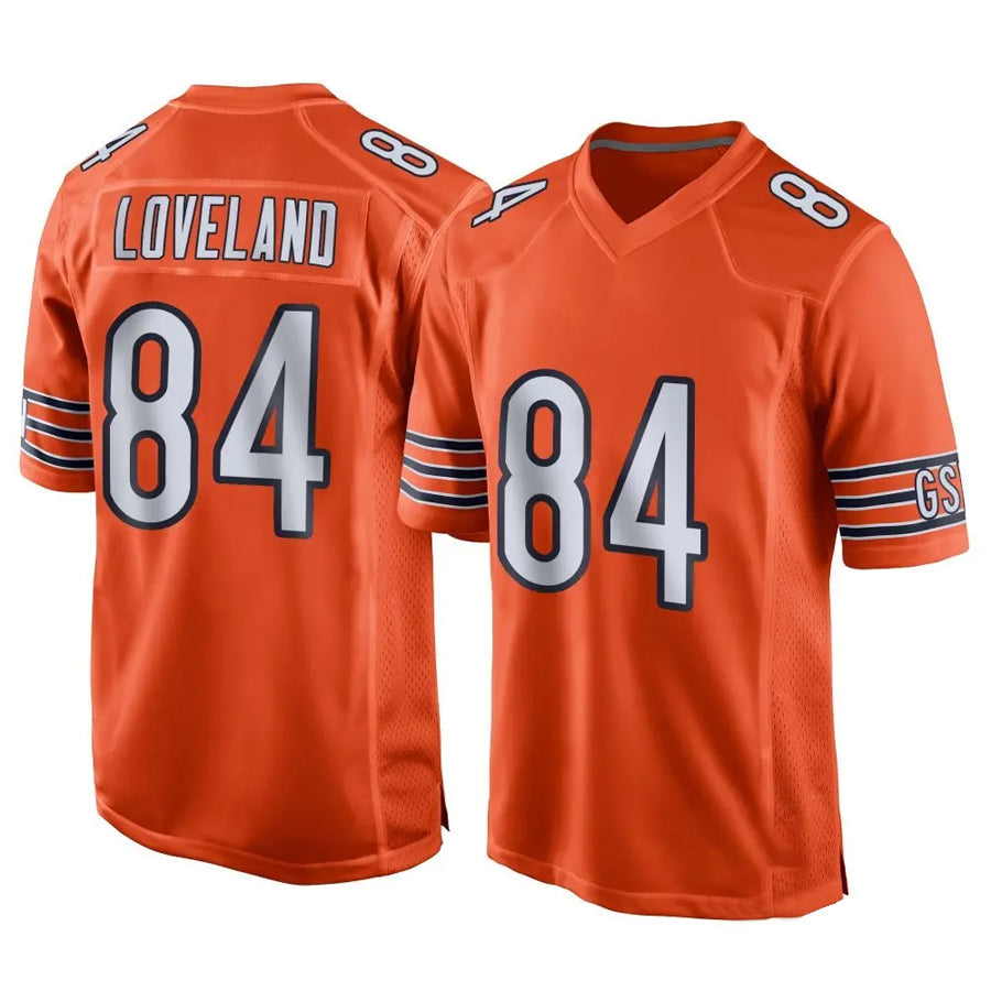 C.Bears #84 Colston Loveland Player Orange Home Game Football Jerseys football jersey product view 1