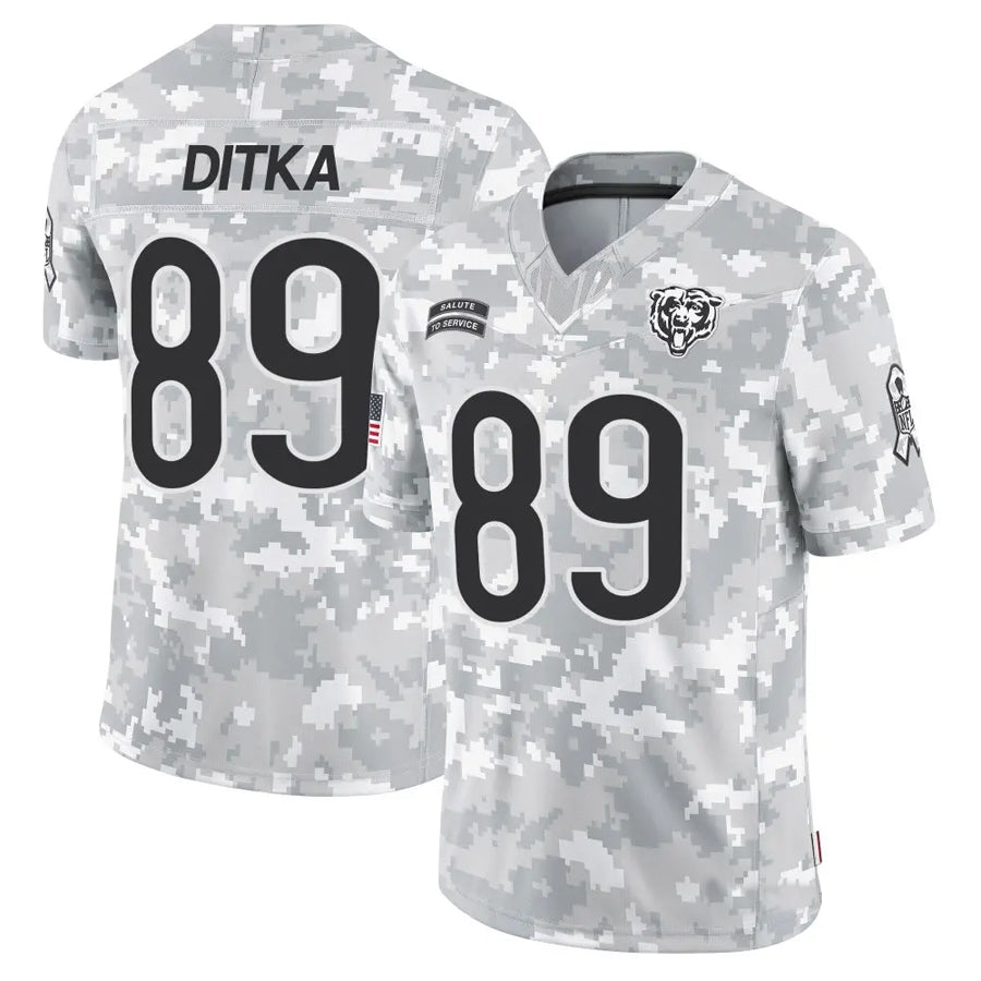 C.Bears #89 Mike Ditka Player White Arctic Camo Salute to Service Limited Football Jerseys football jersey product view 1