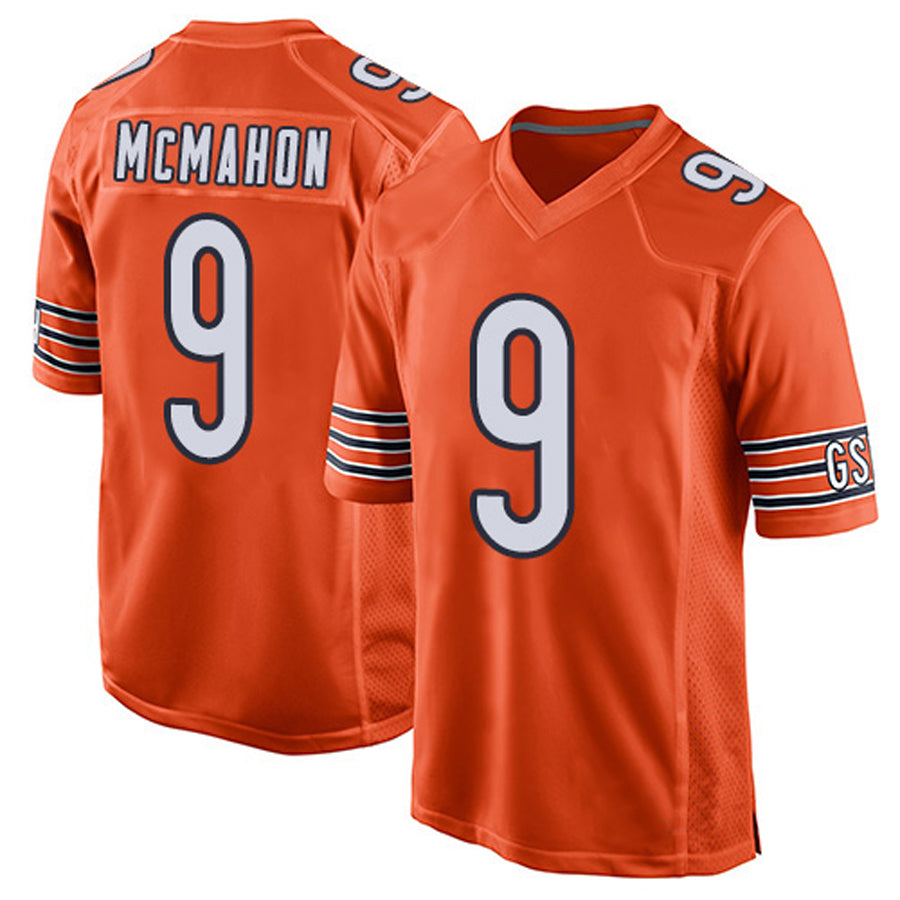 C.Bears #9 Jim McMahon Player Orange Home Game Football Jerseys football jersey product view 1
