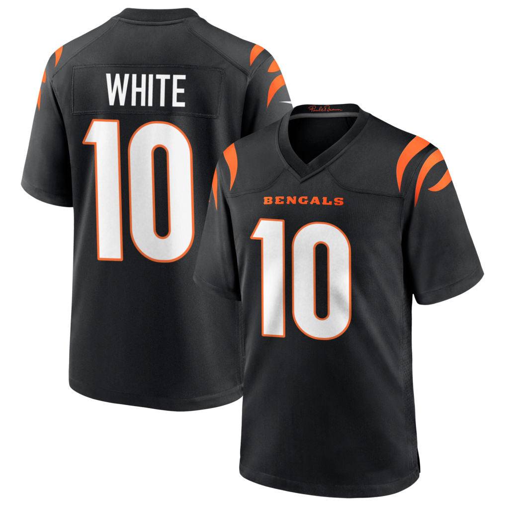 C.Bengals #10 Mike White Player Black Game Football Jerseys football jersey product view 1