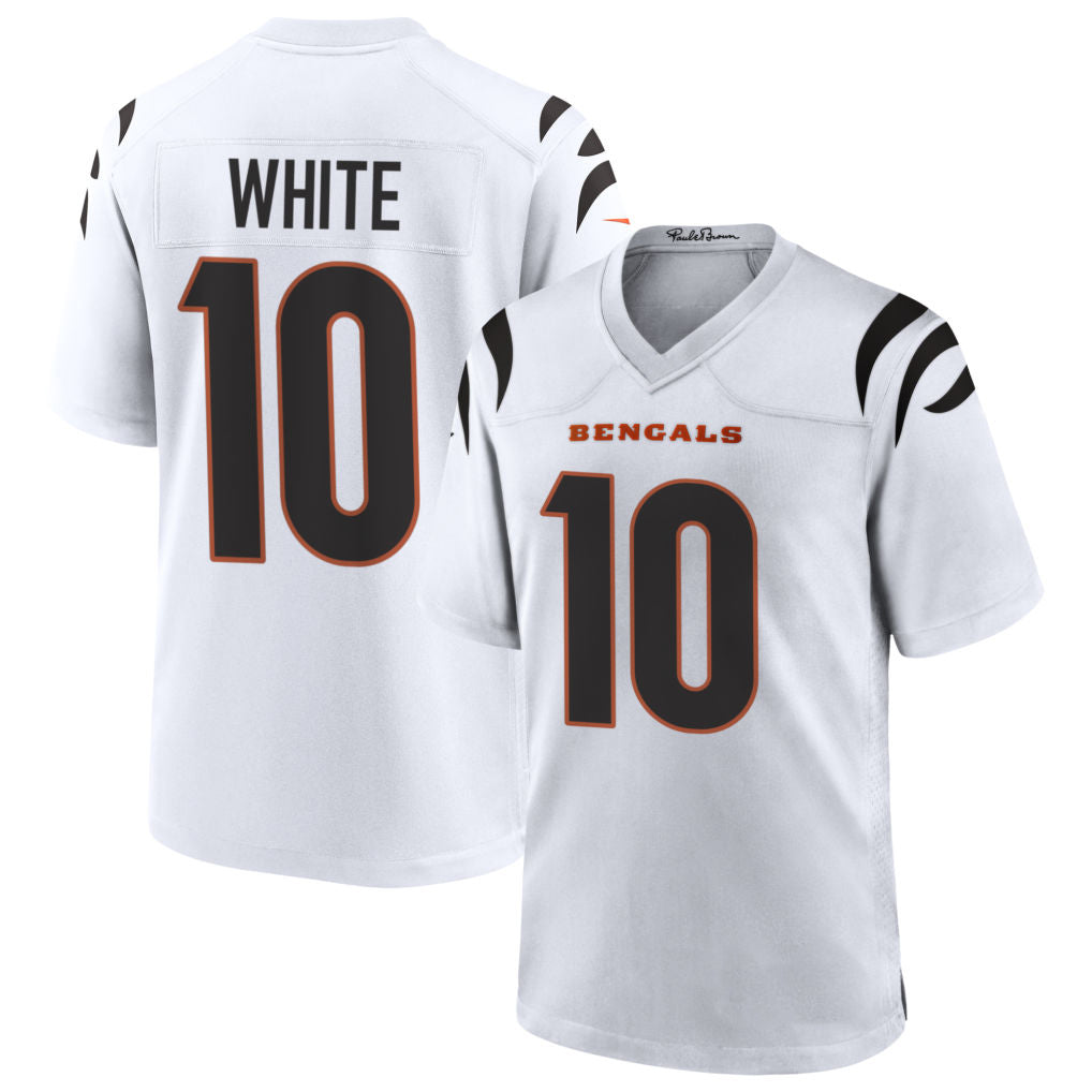C.Bengals #10 Mike White Player White Home Game Football Jerseys football jersey product view 1