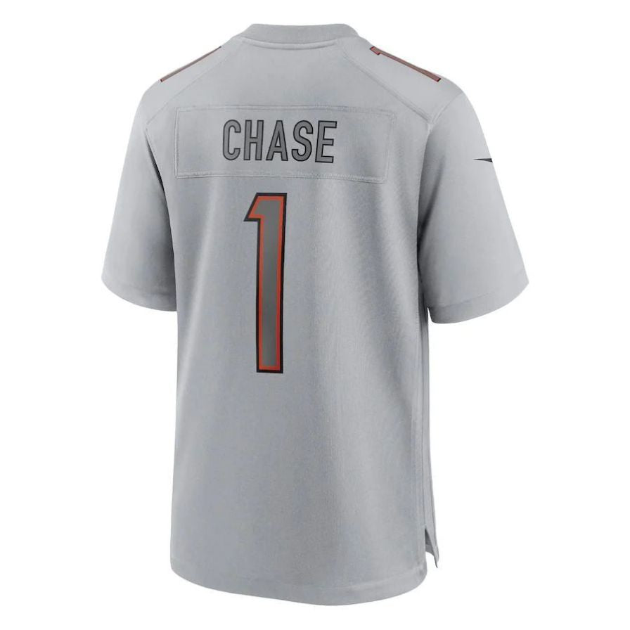 C.Bengals #1 Ja'Marr Chase Gray Atmosphere Fashion Game Player Jersey Stitched American Football Jerseys football jersey product view 1