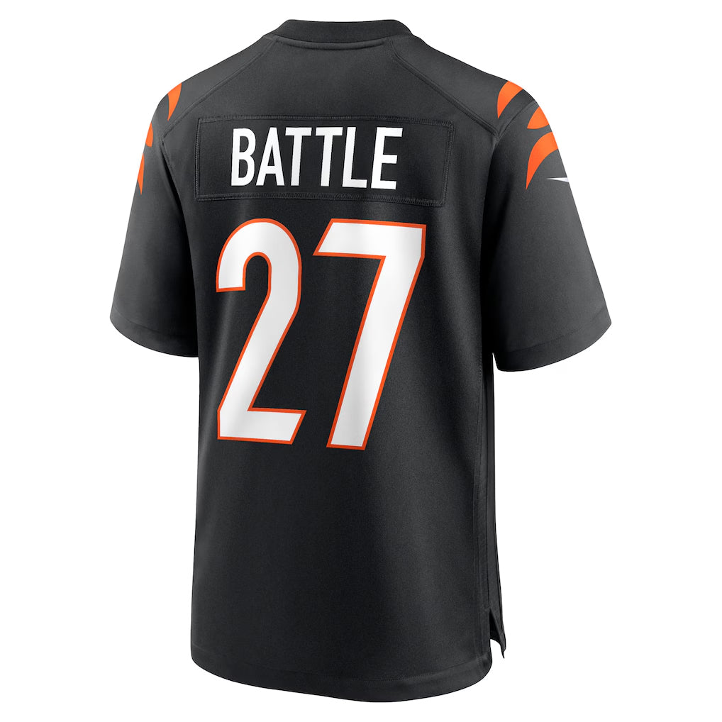 C.Bengals #27 Jordan Battle Player Black Home Game Football Jerseys football jersey product view 1